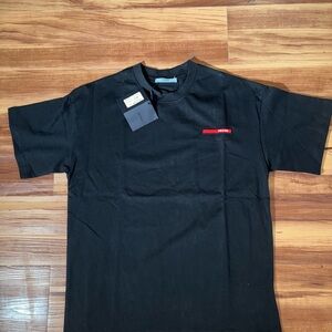 Men's Black T-Shirt with Red Accent